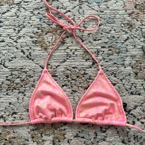 Triangl Swimwear Pink & Yellow Polka Dot Vinca Bikini Top | S